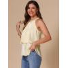 image:imageAllegra K Summer Halter Tank Tops for Womens Casual Elegant Satin Pleated Flowy Blouses ShirtsApricot