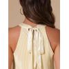 image:imageAllegra K Summer Halter Tank Tops for Womens Casual Elegant Satin Pleated Flowy Blouses ShirtsApricot