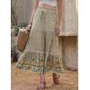 image:imageAllegra K Summer Maxi Skirts for Women 2026 Bohemian Floral Print Elastic High Waist A Line Beach SkirtBeige