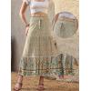 image:imageAllegra K Summer Maxi Skirts for Women 2026 Bohemian Floral Print Elastic High Waist A Line Beach SkirtBeige