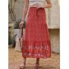 image:imageAllegra K Summer Maxi Skirts for Women 2026 Bohemian Floral Print Elastic High Waist A Line Beach SkirtRed