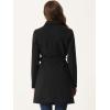 image:imageAllegra K Winter Trench Coat for Women Overcoat Belted Outwear Double Breasted Mid Long Pea CoatBlack