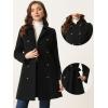 image:imageAllegra K Winter Trench Coat for Women Overcoat Belted Outwear Double Breasted Mid Long Pea CoatBlack