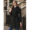 image:imageAllegra K Winter Trench Coat for Women Overcoat Belted Outwear Double Breasted Mid Long Pea CoatBlack