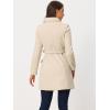 image:imageAllegra K Winter Trench Coat for Women Overcoat Belted Outwear Double Breasted Mid Long Pea CoatCream White