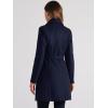 image:imageAllegra K Winter Trench Coat for Women Overcoat Belted Outwear Double Breasted Mid Long Pea CoatDark Blue