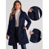 image:imageAllegra K Winter Trench Coat for Women Overcoat Belted Outwear Double Breasted Mid Long Pea CoatDark Blue
