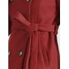image:imageAllegra K Winter Trench Coat for Women Overcoat Belted Outwear Double Breasted Mid Long Pea CoatDark Red