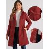 image:imageAllegra K Winter Trench Coat for Women Overcoat Belted Outwear Double Breasted Mid Long Pea CoatDark Red