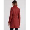 image:imageAllegra K Winter Trench Coat for Women Overcoat Belted Outwear Double Breasted Mid Long Pea CoatDark Red