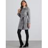 image:imageAllegra K Winter Trench Coat for Women Overcoat Belted Outwear Double Breasted Mid Long Pea CoatGrey