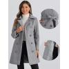 image:imageAllegra K Winter Trench Coat for Women Overcoat Belted Outwear Double Breasted Mid Long Pea CoatGrey