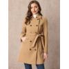 image:imageAllegra K Winter Trench Coat for Women Overcoat Belted Outwear Double Breasted Mid Long Pea CoatKhaki