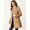 image:imageAllegra K Winter Trench Coat for Women Overcoat Belted Outwear Double Breasted Mid Long Pea CoatKhaki