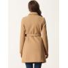 image:imageAllegra K Winter Trench Coat for Women Overcoat Belted Outwear Double Breasted Mid Long Pea CoatKhaki