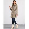 image:imageAllegra K Winter Trench Coat for Women Overcoat Belted Outwear Double Breasted Mid Long Pea CoatLight Brown