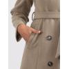 image:imageAllegra K Winter Trench Coat for Women Overcoat Belted Outwear Double Breasted Mid Long Pea CoatLight Brown