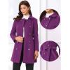 image:imageAllegra K Winter Trench Coat for Women Overcoat Belted Outwear Double Breasted Mid Long Pea CoatPurple