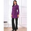 image:imageAllegra K Winter Trench Coat for Women Overcoat Belted Outwear Double Breasted Mid Long Pea CoatPurple