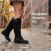 image:imageAllegra K Womens Flat Knee High Shoes No Heel Soft Cushioned BootsBlack