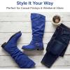 image:imageAllegra K Womens Flat Knee High Shoes No Heel Soft Cushioned BootsBlue