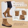 image:imageAllegra K Womens Flat Knee High Shoes No Heel Soft Cushioned BootsKhaki