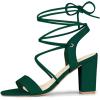 image:imageAllegra K Womens Lace Up Block High Heels Green Sandal  9 m US