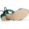 image:imageAllegra K Womens Lace Up Block High Heels Green Sandal  9 m US