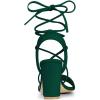 image:imageAllegra K Womens Lace Up Block High Heels Green Sandal  9 m US
