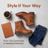 image:imageAllegra K Womens Laceup Ankle Boots Side Zipper Buckle Block Heel Combat BootsBrown