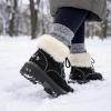 image:imageAllegra K Womens Laceup Ankle Boots Warm Block Heel Snow BootsBlack