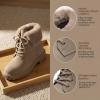 image:imageAllegra K Womens Laceup Ankle Boots Warm Block Heel Snow BootsKhaki