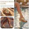 image:imageAllegra K Womens Peeptoe Glitter Hollow Out Platform Adjustable Buckle Strap SandalsGold