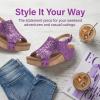 image:imageAllegra K Womens Peeptoe Glitter Hollow Out Platform Adjustable Buckle Strap SandalsPurple