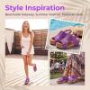 image:imageAllegra K Womens Peeptoe Glitter Hollow Out Platform Adjustable Buckle Strap SandalsPurple