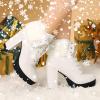 image:imageAllegra K Womens Platform Foldable Chunky Heels Lace Up Ankle BootsWhite