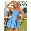 image:imageAllegra K Womens Sexy Tube Strapless Dress Sweetheart Neckline Off Shoulder 2026 Cocktail Party Mini Short DressesDenim Blue