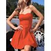 image:imageAllegra K Womens Sexy Tube Strapless Dress Sweetheart Neckline Off Shoulder 2026 Cocktail Party Mini Short DressesOrange