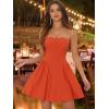image:imageAllegra K Womens Sexy Tube Strapless Dress Sweetheart Neckline Off Shoulder 2026 Cocktail Party Mini Short DressesOrange