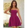 image:imageAllegra K Womens Sexy Tube Strapless Dress Sweetheart Neckline Off Shoulder 2026 Cocktail Party Mini Short DressesPurple Red