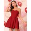 image:imageAllegra K Womens Sexy Tube Strapless Dress Sweetheart Neckline Off Shoulder 2026 Cocktail Party Mini Short DressesRed