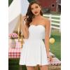image:imageAllegra K Womens Sexy Tube Strapless Dress Sweetheart Neckline Off Shoulder 2026 Cocktail Party Mini Short DressesWhite