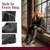 image:imageAllegra K Womens Side Zipper Ankle Boots Laceup Chunky Heels Combat BootsBlack
