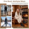 image:imageAllegra K Womens Side Zipper Ankle Boots Laceup Chunky Heels Combat BootsBlackfur Lining
