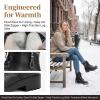 image:imageAllegra K Womens Side Zipper Ankle Boots Laceup Chunky Heels Combat BootsBlackfur Lining