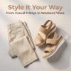 image:imageAllegra K Womens Solid Color Hollowout Platform Elastic Band SandalsBrown