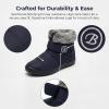 image:imageAllegra K Womens Warm Ankle Boots Hook Loop Flat Snow BootsNavy Blue