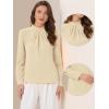 image:imageAllegra K Work Tops for Women Stand Collar Long Sleeve Ruched 2026 Trendy Blouse Business Casual Office ShirtApricot