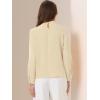 image:imageAllegra K Work Tops for Women Stand Collar Long Sleeve Ruched 2026 Trendy Blouse Business Casual Office ShirtApricot