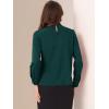image:imageAllegra K Work Tops for Women Stand Collar Long Sleeve Ruched 2026 Trendy Blouse Business Casual Office ShirtDark Green
